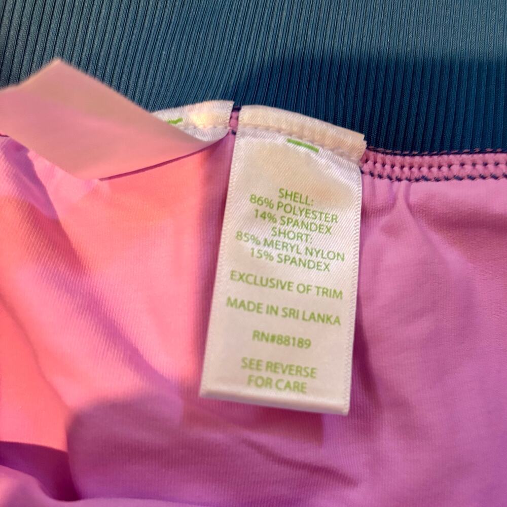 Lilly Pulitzer Luxletic Run Around Skort UPF 50+ Size XL NWT Blue/Pink Floral - Picture 5 of 11